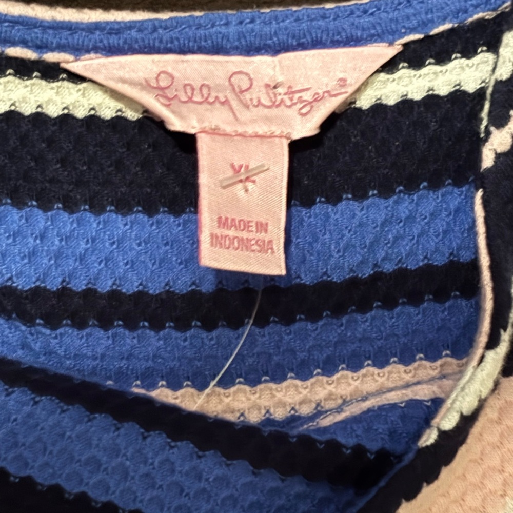 Lilly Pulitzer Blue, Pink & Black Striped Knit Dress